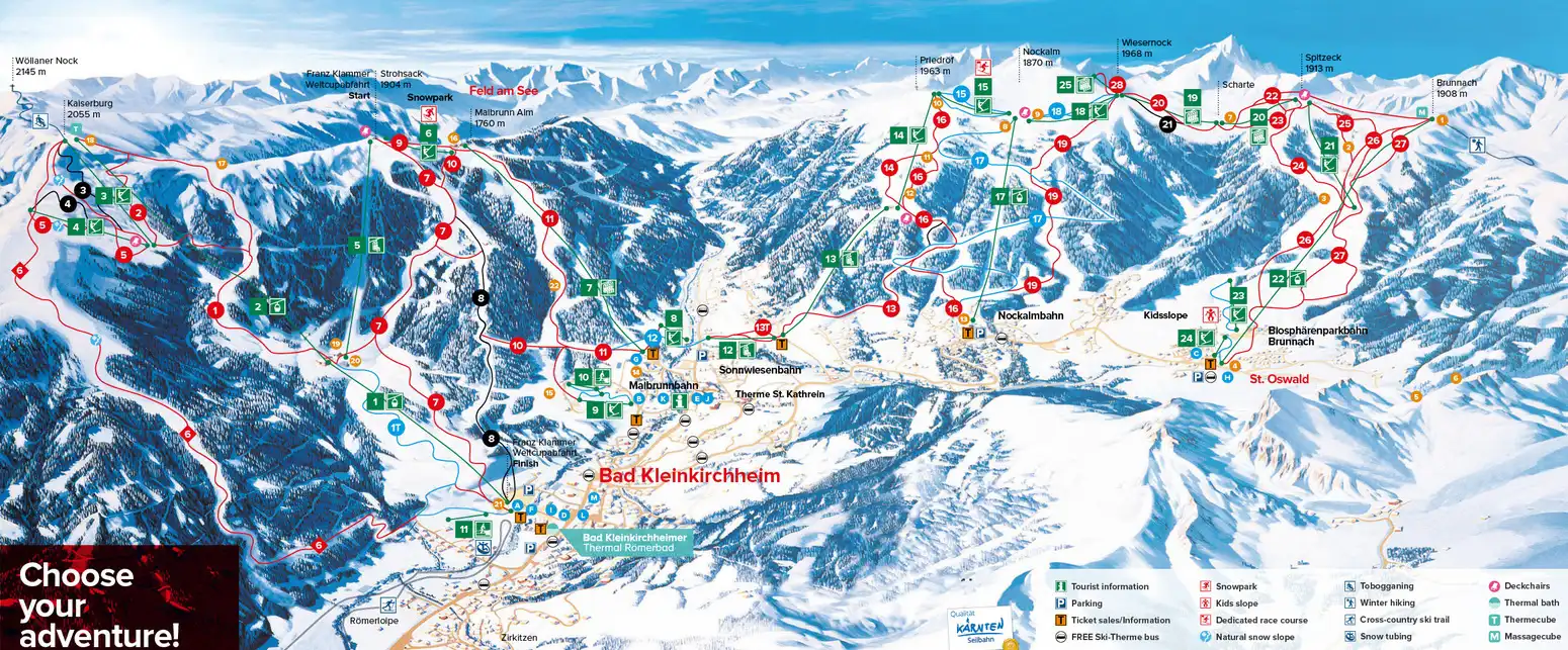 bad kleinkirchheim ski mapa